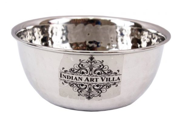 Get Indian Art Villa Pure Steel Hammered Design Soup Bowl 350 ML with  cheapest price